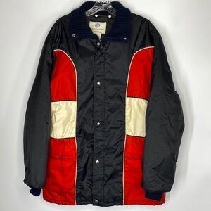 Vintage Midwest By Fox Point Snowmobile Black Red Jacket Large 80s